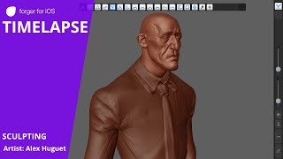 forger iOS  Sculpting Timelapse  Male bust quick sculpt by Alex Huguet on iPad [upl. by Joon819]