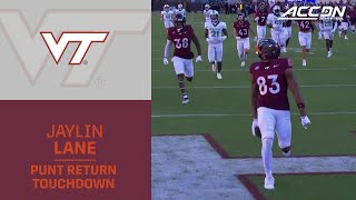 Virginia Techs Jaylin Lane Ends The 1st Quarter With A Punt Return Touchdown [upl. by Boot124]