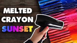 MELTING CRAYONS  Creating an Art Piece with Crayola Crayons [upl. by Einnil]