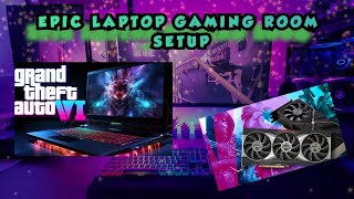 Epic Laptop Gaming Room setup  Laptop Gaming setup  Gaming Setup 2024 🔥 [upl. by Marnia]