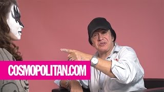 Gene Simmons Gives KISS Makeup Tutorial  Cosmopolitan [upl. by Bord17]