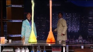 Elephants Toothpaste Geyser With Science Bob on Jimmy Kimmel Live [upl. by Ardnoek]