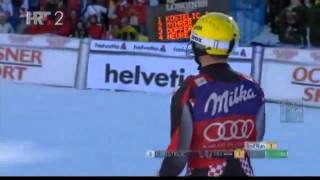 Ivica Kostelic  Wins Wengen Slalom  2nd run  15012012 [upl. by Bartolomeo]