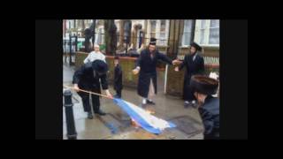 Orthodox Jews burn Israeli flag in London [upl. by Loggins156]