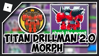 HOW TO GET TITAN DRILLMAN 20 MORPH in BATHROOM ATTACK Roblox DEFEAT UPGRADED TITAN DRILLMAN BADGE [upl. by Adnema]