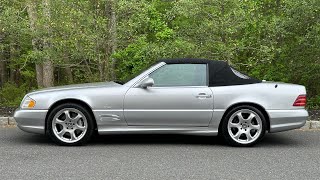 2002 MercedesBenz SL600 Silver Arrow V12 SoftTop operation and interior video 5924 [upl. by Nichola]