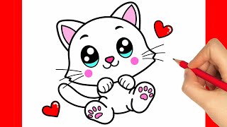 Kawaii Baby Katze selber malen  KAWAII BILDER [upl. by Eatnom292]