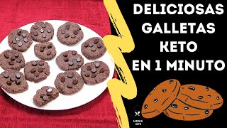 GALLETAS KETO DOBLE CHOCOLATE 1 MINUTO EN MICROONDASGALLETAS KETO DE CHISPAS DE CHOCOLATELOW CARB [upl. by Hulburt]