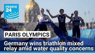 Germany wins Olympic mixed team relay triathlon amid water quality concerns • FRANCE 24 English [upl. by Keir]