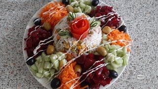 ongelooflijk lekker en gezond uitgebreide salade🤪 سلطة صحية و طريقة تزيين رائعة للضيوف اوالمناسبات [upl. by Arnon]