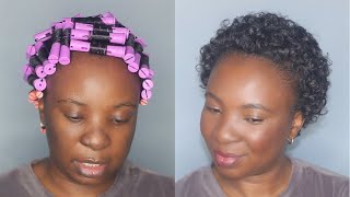 Perm Rods Set on Short Relaxed Hair [upl. by Arluene]