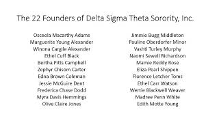 Delta Sigma Theta Sorority 101 Founders [upl. by Inalaehak]