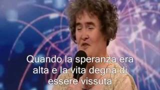 La performance di Susan Boyle in quotBritains got talentquot sottotitolata in italiano anche la canzone [upl. by Remliw452]