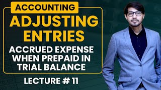 11 Accrued Expense Adjusting Entry When Prepaid is Given in Trial Balance  Adjusting Entries [upl. by Nuris]