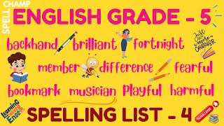 English Grade 5 Spelling List 4 [upl. by Lisandra]