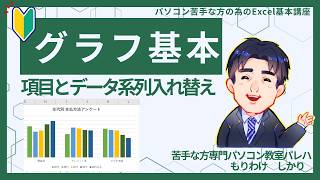 グラフの項目とデータ系列の入れ替え｜Excel（エクセル）基礎動画86｜パソコン苦手な方・初心者向け [upl. by Sierra]