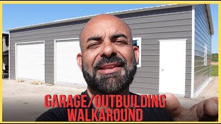 OutbuildingGarage Tour barnhome barndominium barndo metalbuildings [upl. by Camfort]