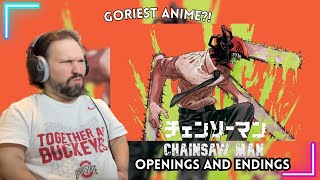 New Anime Fan Reacts To CHAINSAW MAN Opening and Endings [upl. by Ilehs]