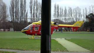 Westpac Rescue Hellicopter Air 1 Chch landing at hagley park to hospital 11 June 2011 PART 1 [upl. by Manella]