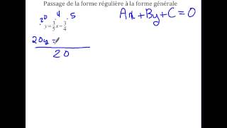 La droite Passage des formes régulières générales et symétriques [upl. by Rotman]