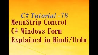 MenuStrip Control C Windows Form Explained in Hindi [upl. by Ethan946]