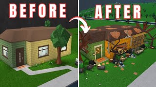 TURNING the STARTER HOUSE into a POOR BLOXBURG HOUSE wnew homeless update items [upl. by Innis]