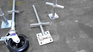 Scaffoldmarts Wheels Level Jacks Swivel Jacks and Base Plates [upl. by Sibel199]