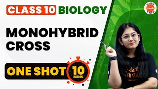 Monohybrid Cross One Shot  Heredity and Evolution Class 10  NCERT 10th Biology Chapter9 Cbse2024 [upl. by Raeann]