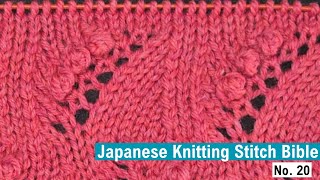 Hitomi Shida quot260 Japanese Stitch Biblequot Pattern No 20 Knitted Version of Bobbles [upl. by Bastien]