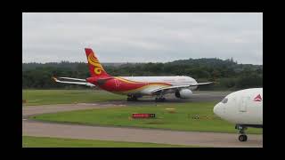 Hainan Airlines A330300 Taxi and Takeoff at Edinburgh Airport EDI [upl. by Idissac369]