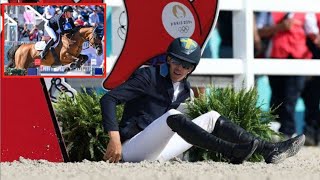 Henrik von Eckermann was unseated during the individual Olympic showjumping final Paris Olympicsari [upl. by Deach]