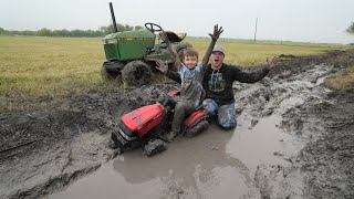 Mud fun on the farm with tractors  Tractors for kids [upl. by Duwad]