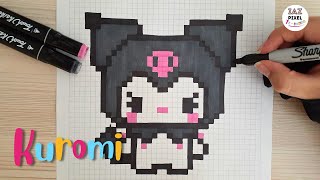 Como dibujar a KUROMI en PIXEL ART – Tutorial paso a paso pixelart kuromi [upl. by Llennahs282]