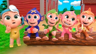 Five Little Monkeys Jumping on the Bed  Lalafun Nursery Rhymes amp Kids Songs [upl. by Hirasuna840]