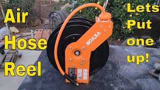 CHEAPER than Harbor Freight  Air Hose retracting reel  Lets put one up  vevor [upl. by Rednaxela]