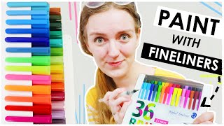 You Can PAINT with FINELINERS   Staedtler Triplus fineliner [upl. by Ahsenak248]