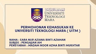 PERMOHONAN KEMASUKAN UNIVERSITI  PENGAJIAN AM MATRIKULASI [upl. by Magna]