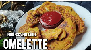 No eggs  omelette vegetables recipe  Omelette Recipe without egg I eggless omelette [upl. by Josee]