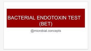 Bacterial endotoxin test Limulus amebocyte lysate test BETLAL [upl. by Aromat]