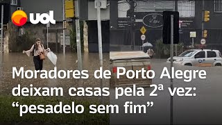 Moradores de Porto Alegre deixam casas pela 2ª vez ‘pesadelo sem fim’ [upl. by Euphemia739]