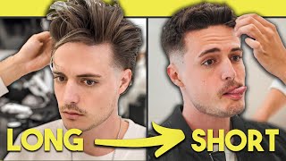 3 Haircuts From Long To Short  Slickback Textured Quiff Mullet Short Fringe  4 Mens Hairstyles [upl. by Ecnadnac]