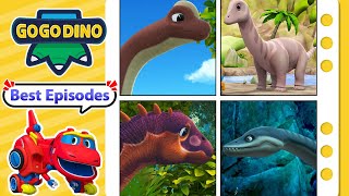 Best Long Neck Dinosaurs Brachiosaurus Diplodocus More  GOGODINO Best Episodes  Kids Cartoon [upl. by Ennairb692]