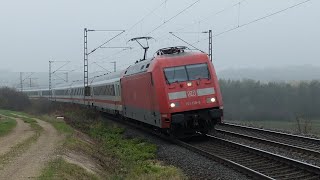 Bahnverkehr bei Treuchtlingen im Nebel [upl. by Yur]