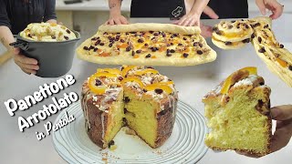 PANETTONE BRIOCHE ARROTOLATO veloce IN PENTOLA con MARMELLATA e NOCI [upl. by Etana]