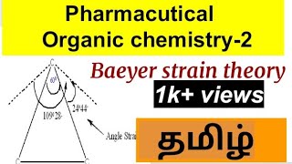 Baeyer strain theory in tamil Cycloalkane Pharmacutical organic chemistry [upl. by Maurilla392]