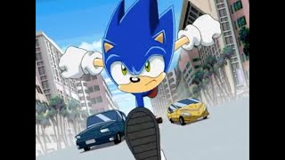 Sonic X Comparison Sam Speed Chases Sonic Around The City Japanese VS English [upl. by Esinned]