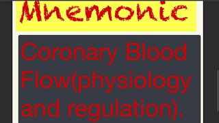 Coronary Blood Flow physiology and regulation [upl. by Arodoeht]