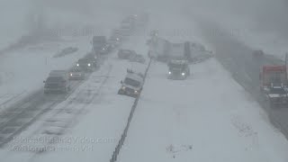 Faribault MN Winter Storm Wrecks and Interstate 35 Shut Down  4102019 [upl. by Neela]