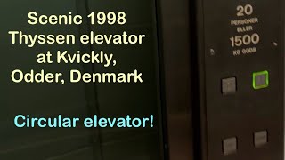 Completely Round Scenic 1998 Thyssen elevator at Kvickly Odder Denmark [upl. by Demaria402]