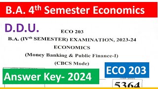 ba 4th semester economics answer key 2024ba 4th semester economics question paper 2024 [upl. by Lorrie]